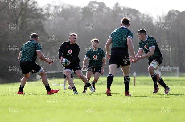 190224 - Wales Rugby Training in the week leading up to their 6 Nations clash with Ireland - Tommy Reffell during training