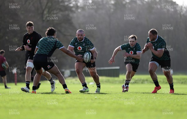 190224 - Wales Rugby Training in the week leading up to their 6 Nations clash with Ireland - Dillon Lewis during training