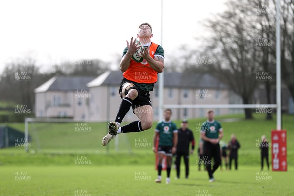 190224 - Wales Rugby Training in the week leading up to their 6 Nations clash with Ireland - Josh Adams during training