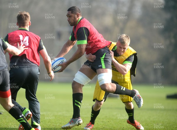 190315 - Wales Rugby Training -Taulupe Faletau during training