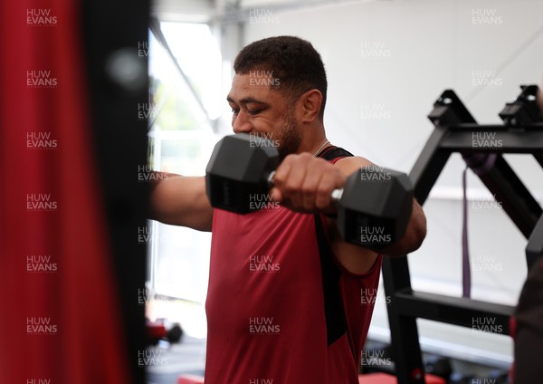 190923 - Wales Rugby Gym Session in the week leading up to their Rugby World Cup game against Australia - Taulupe Faletau during training