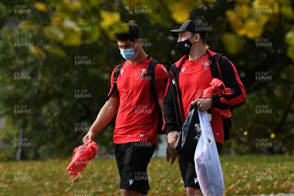191020 - Wales Rugby Training - Louis Rees-Zammit and Josh Adams during training