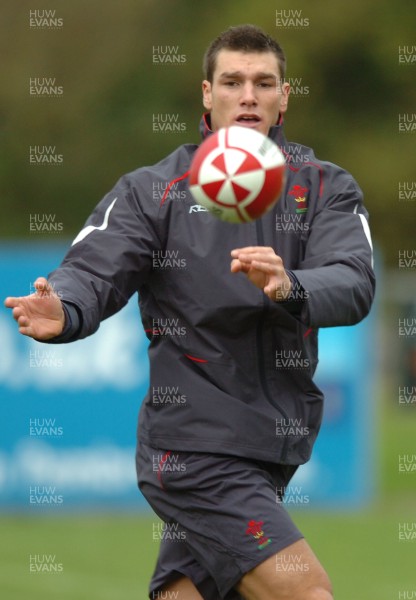 19.11.07 - Wales Rugby Training - Tom James in action during training 