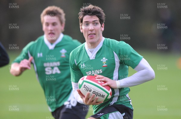 19.11.09 - Wales Rugby Training - James Hook in action during training. 