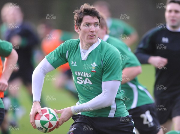19.11.09 - Wales Rugby Training - James Hook in action during training. 