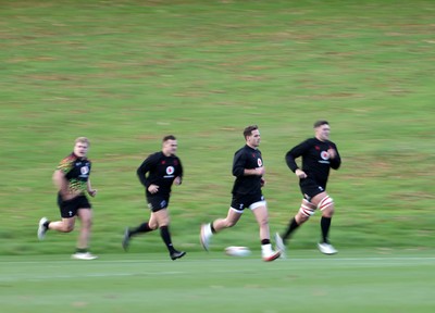 191125 - Wales Rugby Training ahead of their game this weekend against New Zealand - Kieran Hardy during training
