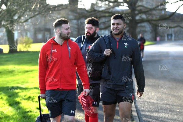 200120 - Wales Rugby Training - Owen Lane, Cory Hill and Leon Brown