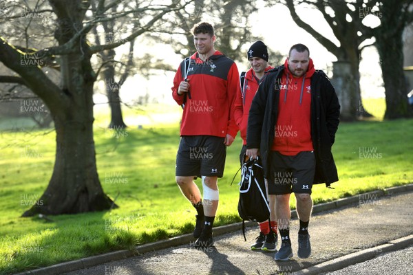 200120 - Wales Rugby Training - Will Rowlands, Jonah Holmes and Ken Owens