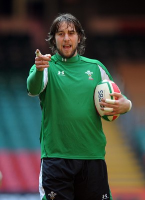 20.03.09 - Wales Rugby Wales Ryan Jones during a training session ahead of his sides Six Nations decider against Ireland tomorrow (Sat) 