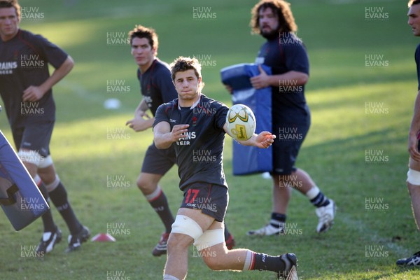 20.05.07  Wales rugby on Tour to Australia Robin Sowden-Taylor watched by James Hook and Adam Jones during  training in Terrigal. 