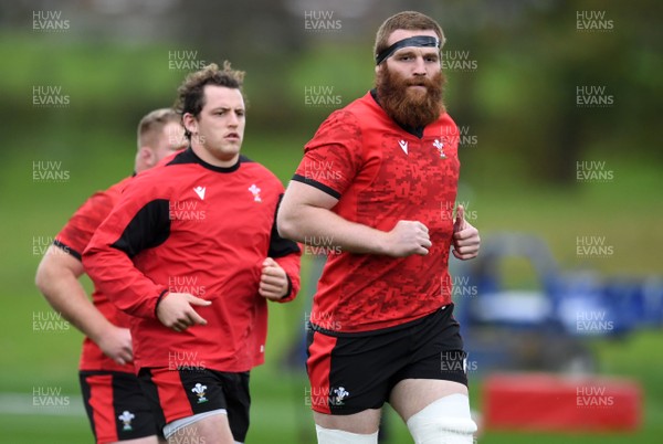 201020 - Wales Rugby Training - Ryan Elias and Jake Ball during training