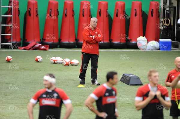 201112 - Wales Rugby Training -Head coach Warren Gatland during training