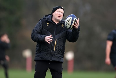 210125 - Wales Rugby Training in their first week of the 6 Nations Campaign - Neil Jenkins, Skills Coach during training