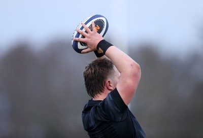 210125 - Wales Rugby Training in their first week of the 6 Nations Campaign - Evan Lloyd during training