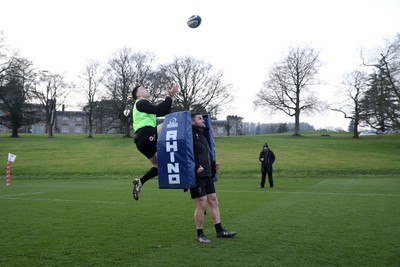 210125 - Wales Rugby Training in their first week of the 6 Nations Campaign - Josh Adams during training