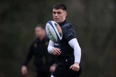 210125 - Wales Rugby Training in their first week of the 6 Nations Campaign - Joe Roberts during training