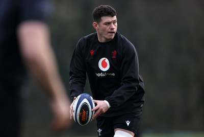 210125 - Wales Rugby Training in their first week of the 6 Nations Campaign - James Botham during training