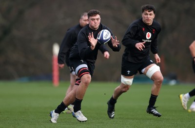 210125 - Wales Rugby Training in their first week of the 6 Nations Campaign - Freddie Thomas during training