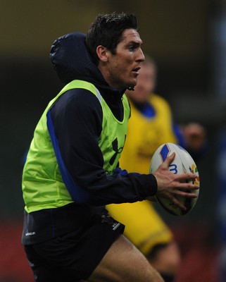 21.02.11 - Wales Rugby Training - James Hook during training. 