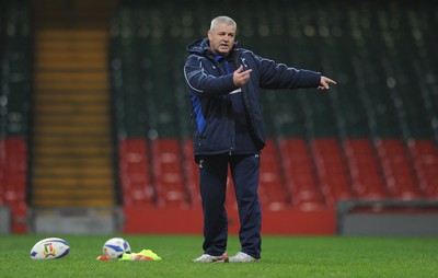 21.02.11 - Wales Rugby Training - Head coach Warren Gatland during training. 