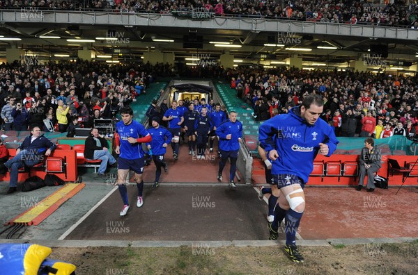 21.02.11 - Wales Rugby Training - Wales players arrive at a Wales rugby training session which was opened up to the public at the Millennium Stadium. 