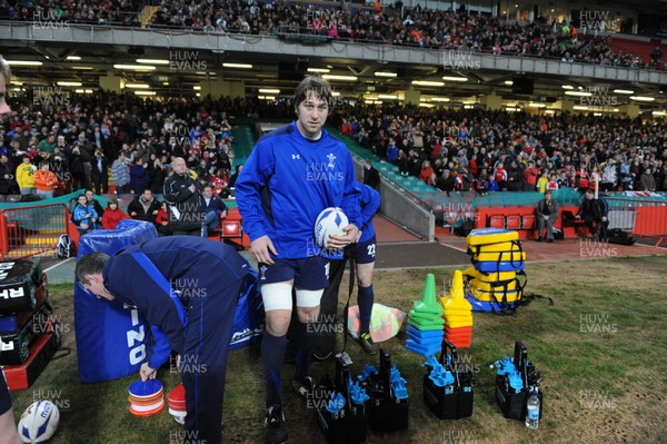 21.02.11 - Wales Rugby Training - Ryan Jones arrives at a Wales rugby training session which was opened up to the public at the Millennium Stadium. 