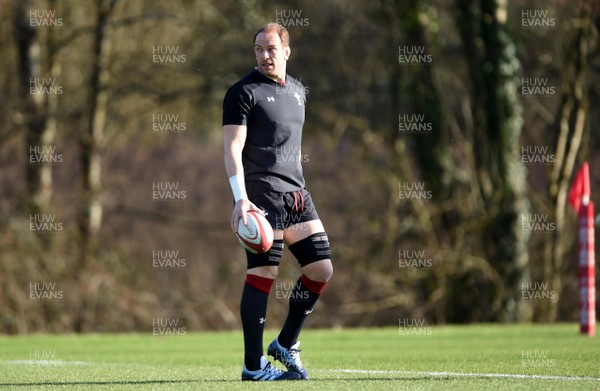 210219 - Wales Rugby Training - Alun Wyn Jones during training