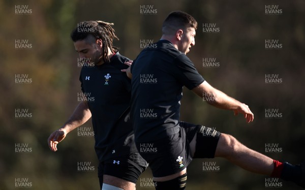 210219 - Wales Rugby Training - Josh Navidi and Justin Tipuric during training