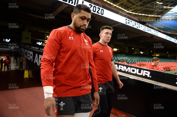 210220 - Wales Rugby Training - Taulupe Faletau and Josh Adams during training