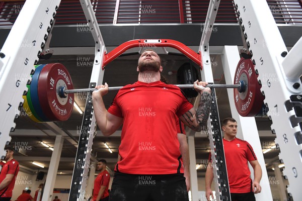 210222 - Wales Rugby Training - Ross Moriarty during a gym session