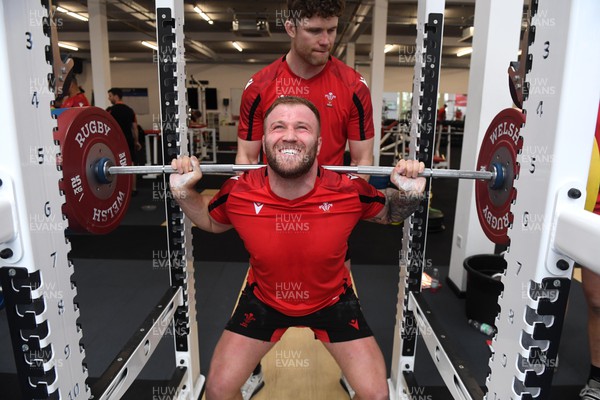 210222 - Wales Rugby Training - Ross Moriarty during a gym session