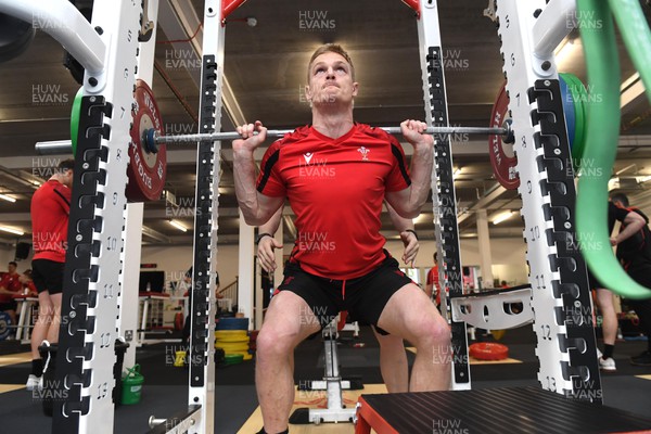 210222 - Wales Rugby Training - Johnny McNicholl during a gym session