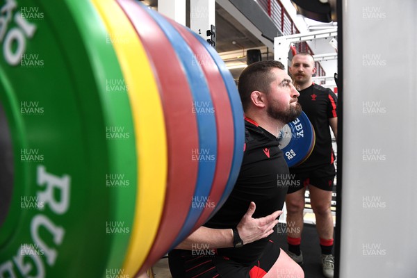 210222 - Wales Rugby Training - Wyn Jones during a gym session