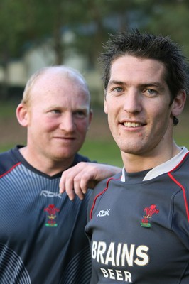 21.05.07  Wales rugby on Tour to Australia James Hook with kicking legend Neil Jenkins in Terrigal. 