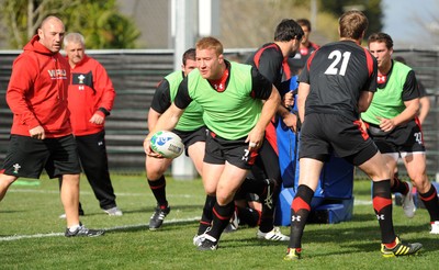 21.09.11 - Wales Rugby Training - Lloyd Burns during training. 