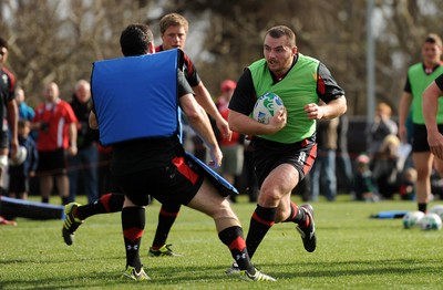 21.09.11 - Wales Rugby Training - Ken Owens during training. 