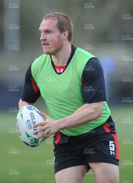 21.09.11 - Wales Rugby Training - Gethin Jenkins during training. 