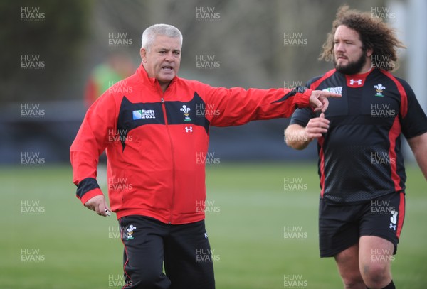 21.09.11 - Wales Rugby Training - Head coach Warren Gatland during training. 