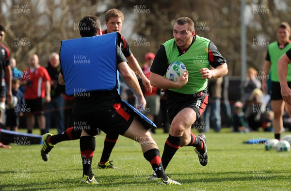 21.09.11 - Wales Rugby Training - Ken Owens during training. 