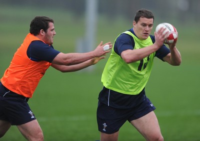 21.11.11 - Wales Rugby Training - Ian Evans during training. 
