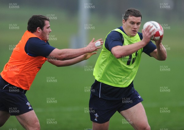 21.11.11 - Wales Rugby Training - Ian Evans during training. 