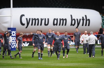 22.02.08 Wales Rugby Training... Wales captain  Ryan Jones with the squad during training. 