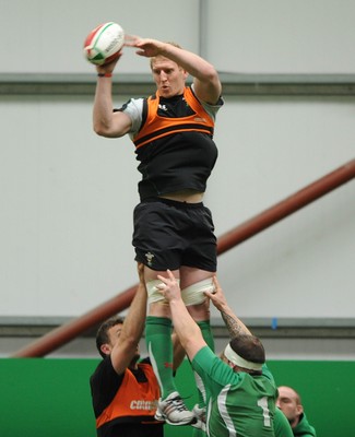 22.02.10 - Wales Rugby Training - Bradley Davies during training. 