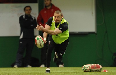 22.02.10 - Wales Rugby Training - Richie Rees during training. 