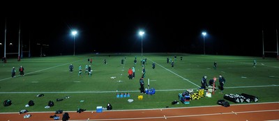 22.02.10 - Wales Rugby Training - Wales players train at night in preparation for their Friday night match with France. 