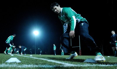 22.02.10 - Wales Rugby Training - Mike Phillips takes part in a night training session in preparation for his teams Friday night match with France. 