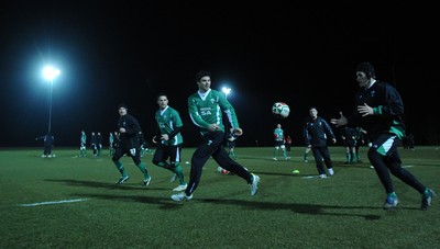 22.02.10 - Wales Rugby Training - Mike Phillips during a night training session in preparation for Wales Friday night match with France. 