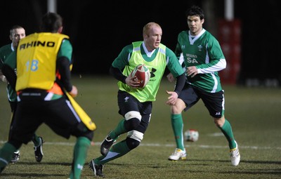 22.02.10 - Wales Rugby Training - Martyn Williams during a night training session in preparation for Wales Friday night match with France. 