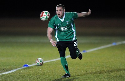 22.02.10 - Wales Rugby Training - Richie Rees during a night training session in preparation for Wales Friday night match with France. 