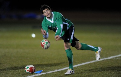 22.02.10 - Wales Rugby Training - Mike Phillips during a night training session in preparation for Wales Friday night match with France. 